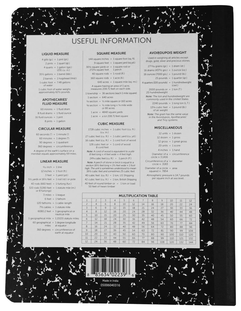 سكول سمارت كتاب تكوين الغلاف الصلب الذكي للمدرسة غير مسطر 9-3/4 × 7-1/2 بوصة 100 ورقة - Image 4